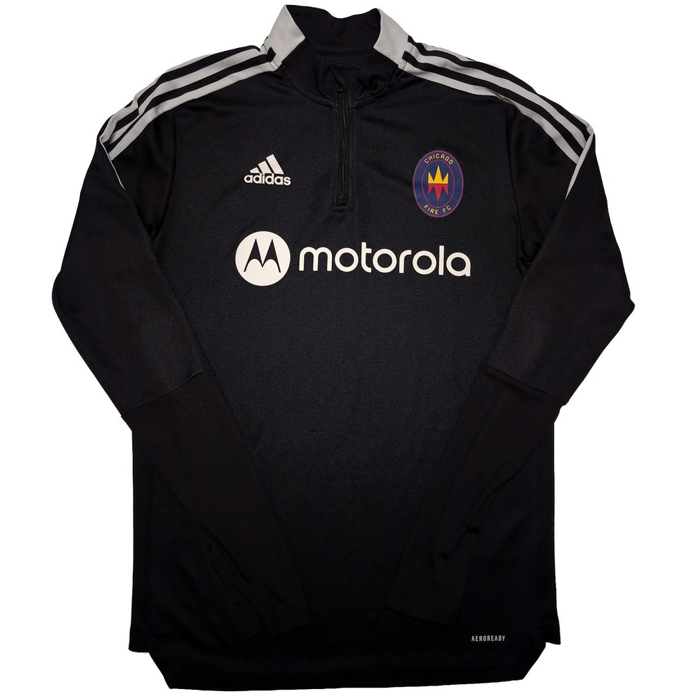 ADIDAS Chicago Fire MLS 1/2 Zip Jersey Pullover 2021 Black Men's Medium M